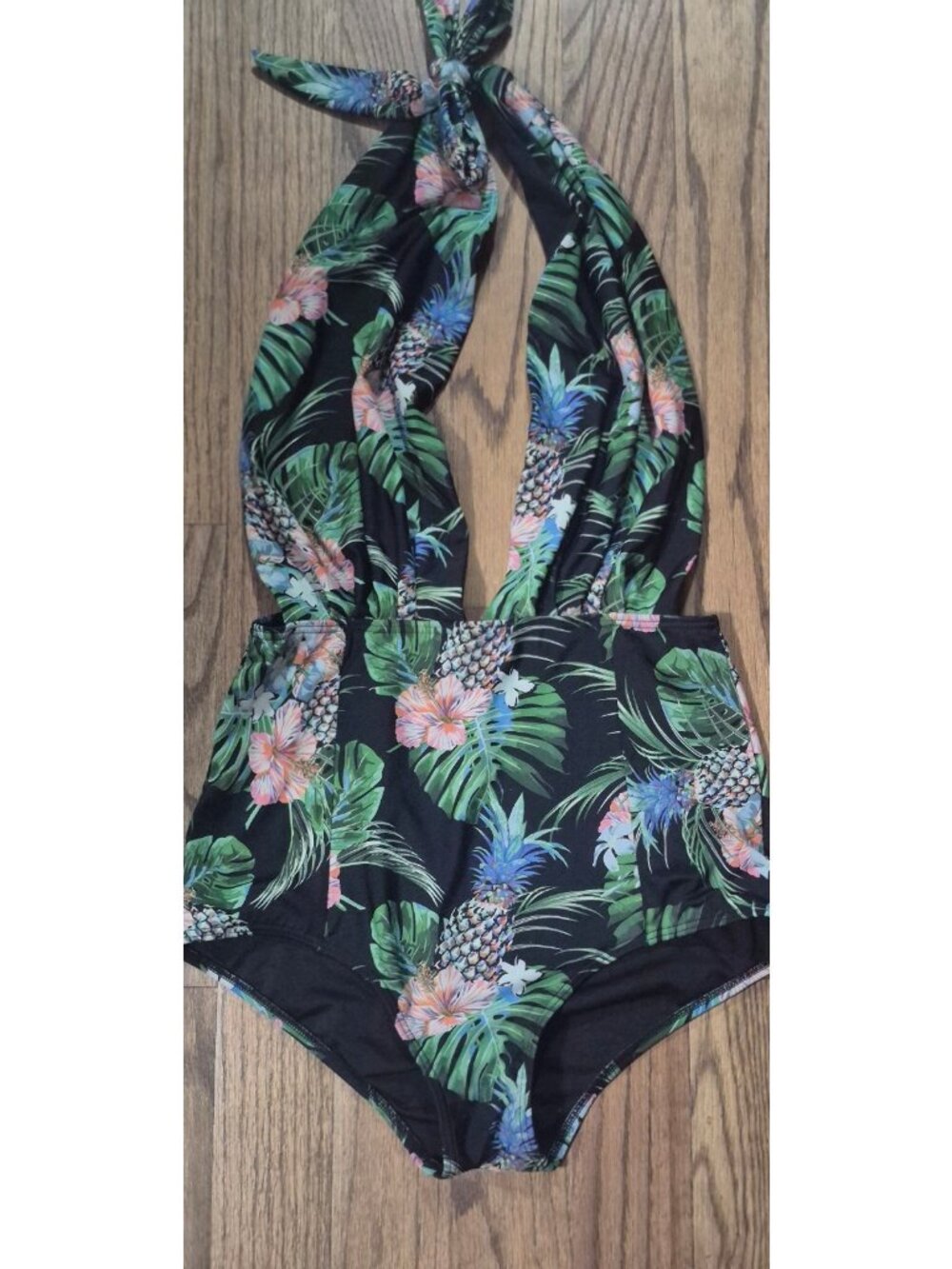 Cocoship One-piece Haulter Floral Bathingsuit Swimsuit Women's Size Large